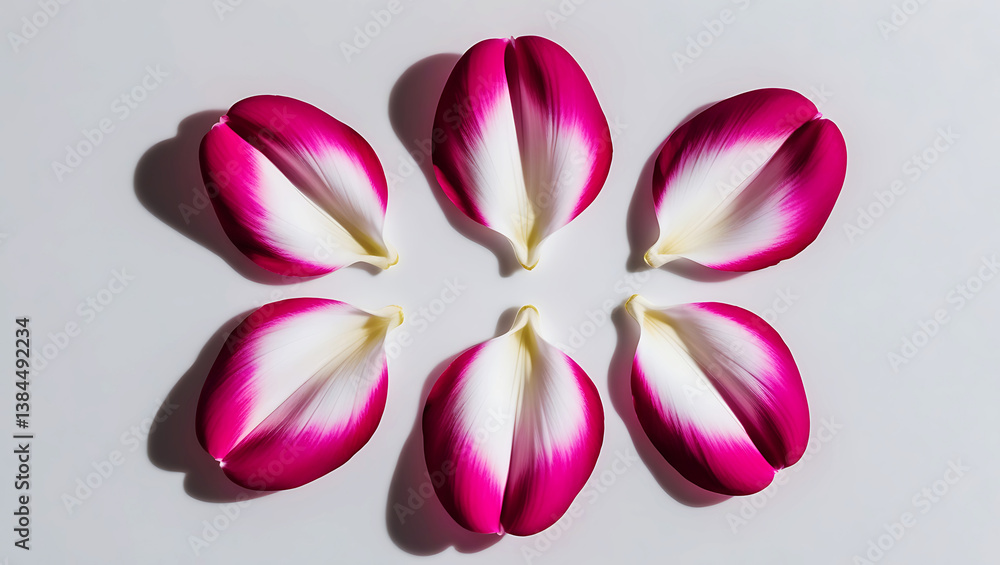 Fototapeta premium Stunning High-Resolution Image of Pink and White Flower Petals on a White Background