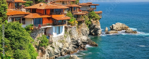 Cliffside luxury homes overlooking turquoise ocean