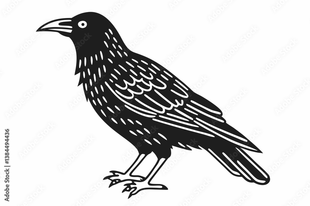 Obraz premium crow on a white background
