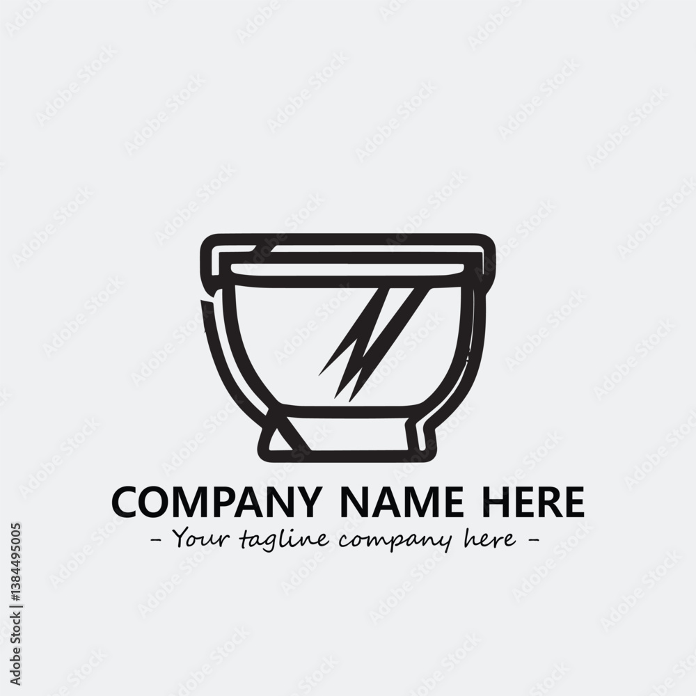Cup illustration black and white for logo company vector image
Cup illustration black and white for logo company vector image