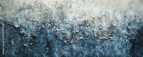 Abstract textured art, cool blue and grey tones