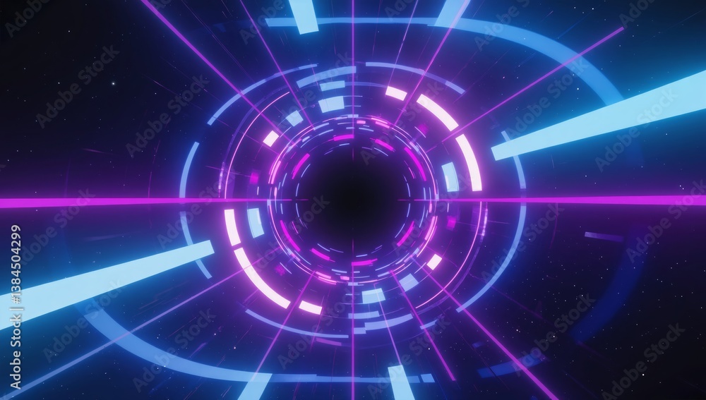 Hyperspace tunnel with neon light Hyperspace tunnel with neon light