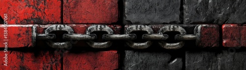 Rusty Chain Across Divided Walls