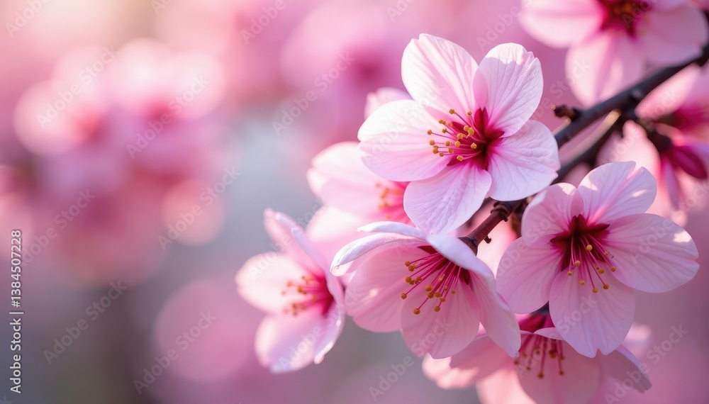 Vibrant pink and white sakura, full bloom, repeating motif, seamless, full bloom, overlay Vibrant pink and white sakura, full bloom, repeating motif, seamless, full bloom, overlay