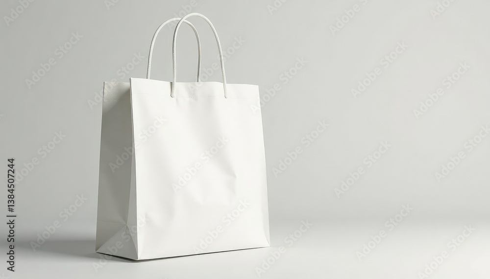 White cotton shopping bag, folded handles, clean , tote bag, eco bag White cotton shopping bag, folded handles, clean , tote bag, eco bag