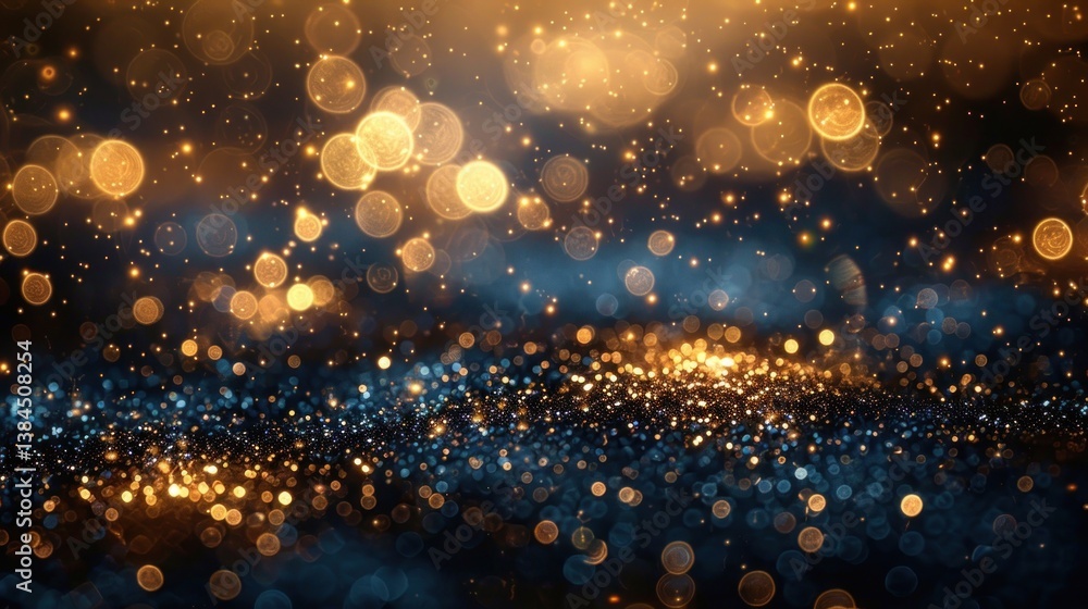 Obraz premium Festive bokeh lights on dark background for celebration