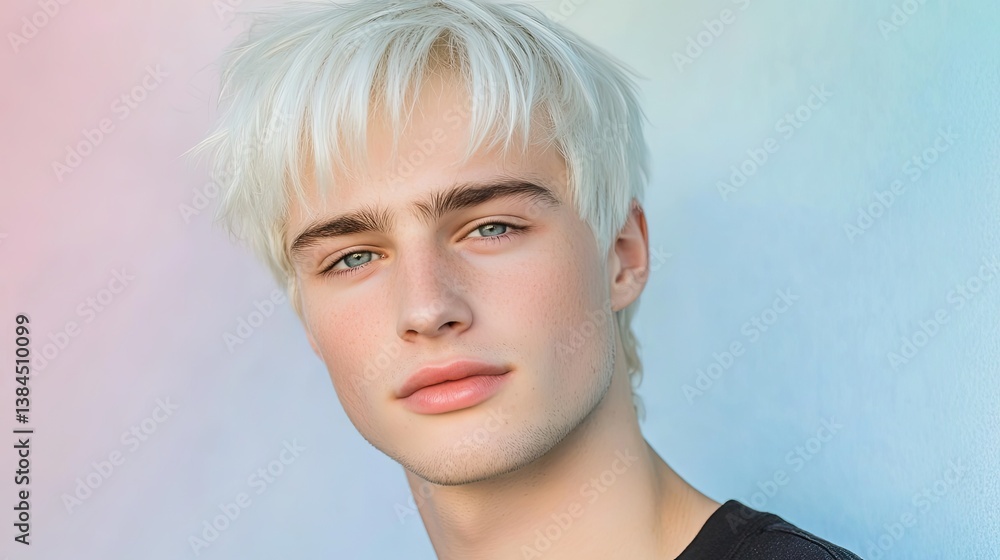 Youthful model portrait studio setting close-up photography soft lighting fashion concept Youthful model portrait studio setting close-up photography soft lighting fashion concept