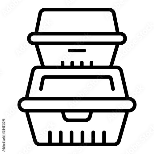 Stacked Takeout Food Containers