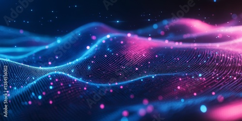 Vibrant Waves of Light and Color in Digital Abstract Artwork