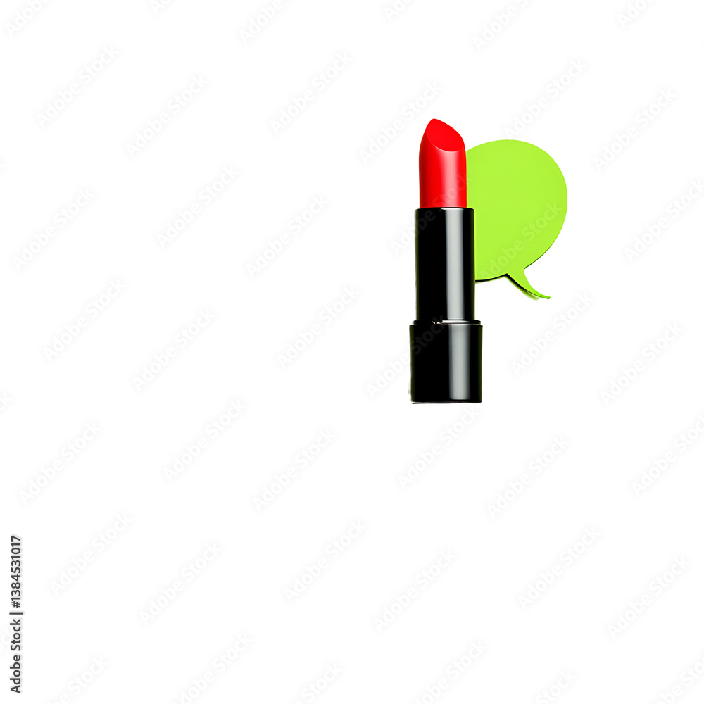 Speech bubble in the shape of a lipstick tube Speech bubble in the shape of a lipstick tube