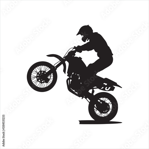 Motorcycle Wheelie Silhouette