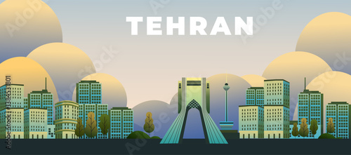 Tehran Iran city travel background