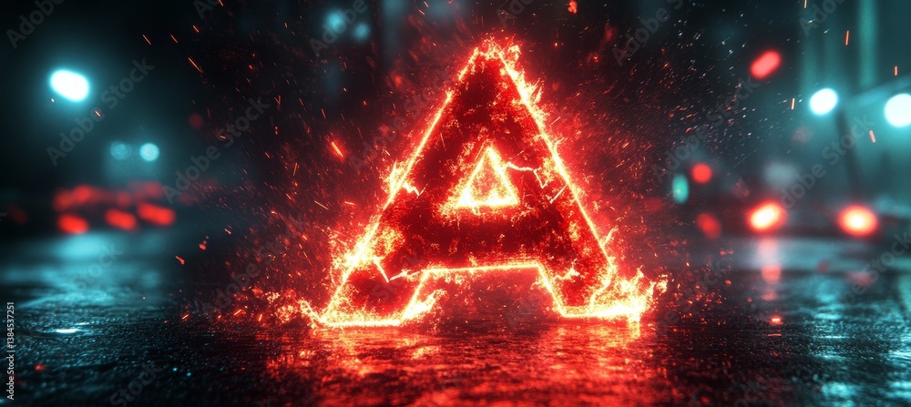Burning fire letter A symbol. Alphabet word sign symbol. For business and commerce sign. Generative AI technology.