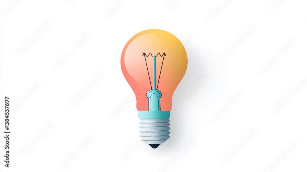 Illuminated light bulb casting a long shadow, symbol of innovation and creative thinking Illuminated light bulb casting a long shadow, symbol of innovation and creative thinking