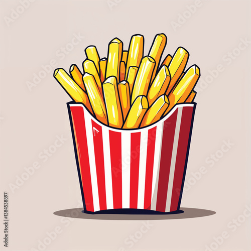 Cute Cartoon French fries food Vector Illustration isolated