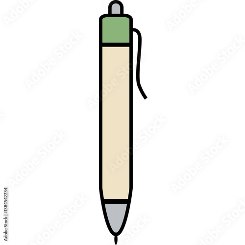 Hand-Drawn Ballpoint Pen Illustration – Transparent Background