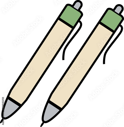 Hand-Drawn Ballpoint Pen Illustration – Transparent Background