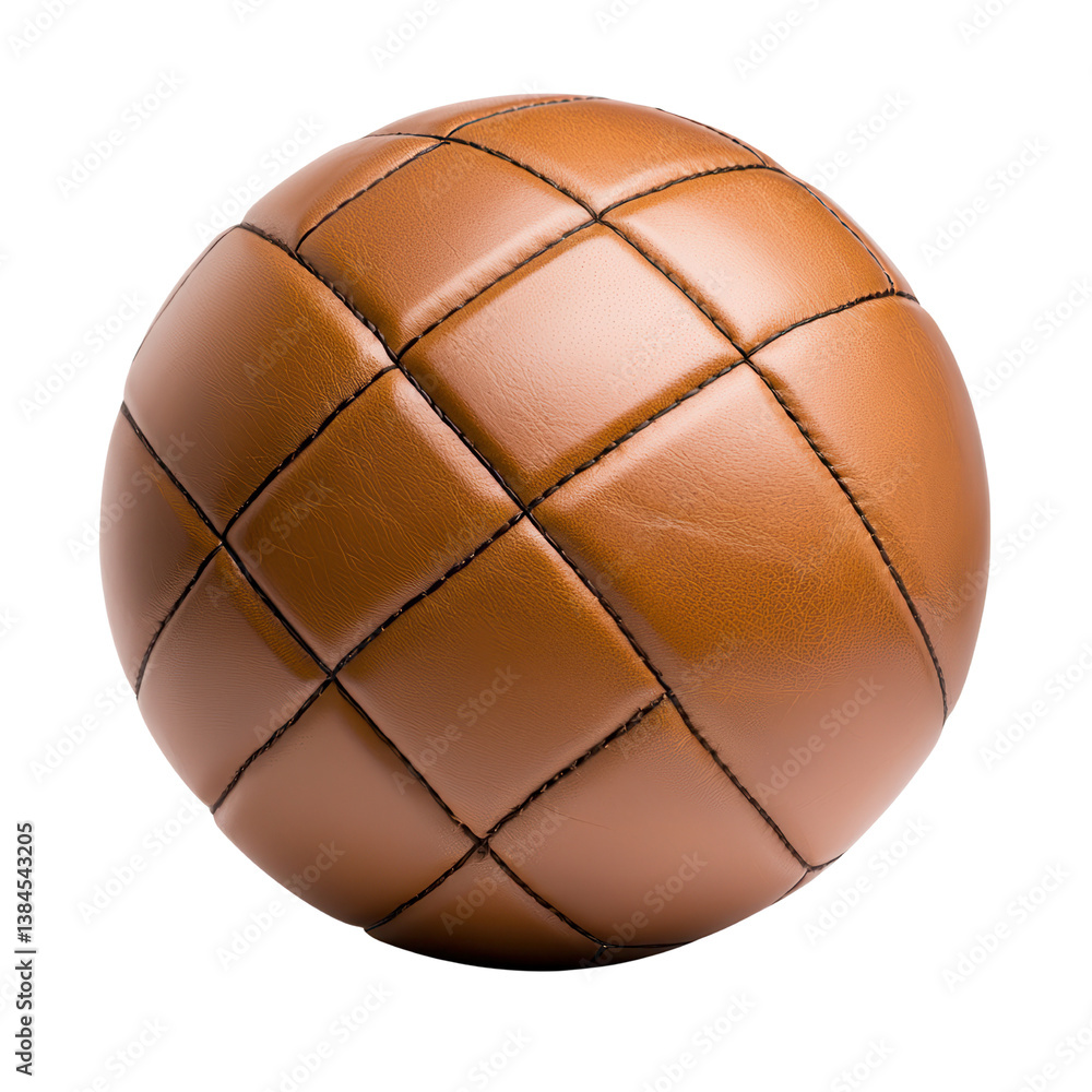 Fototapeta premium A detailed close-up of a stylish leather soccer ball. isolated against a transparent background.