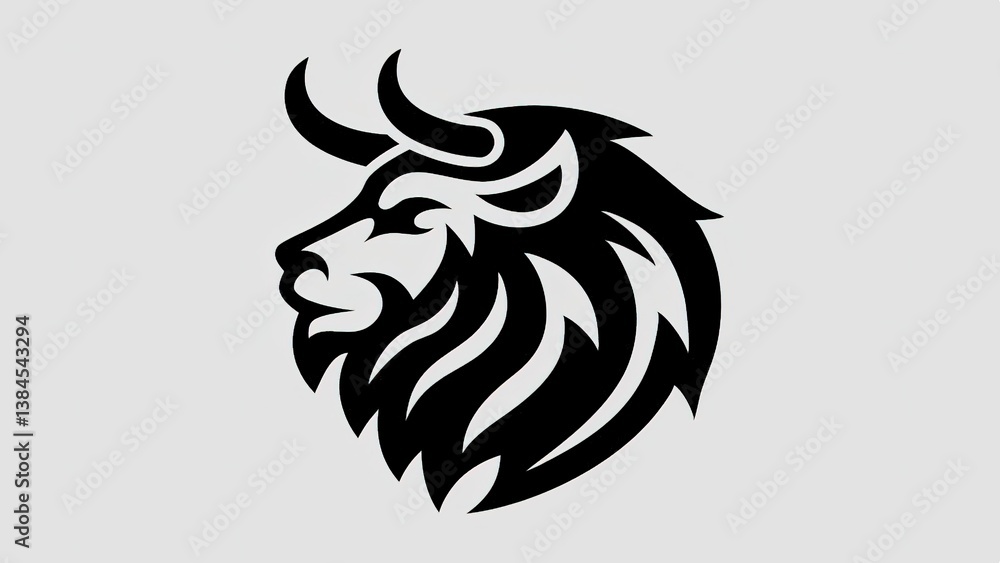 Fototapeta premium vector illustration of a tribal bull