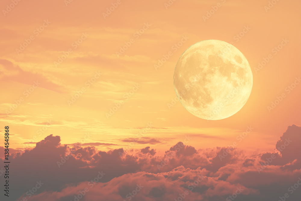 Full moon in cloudy sky Full moon in cloudy sky