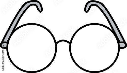 Hand-Drawn Glasses Illustration on Transparent Background