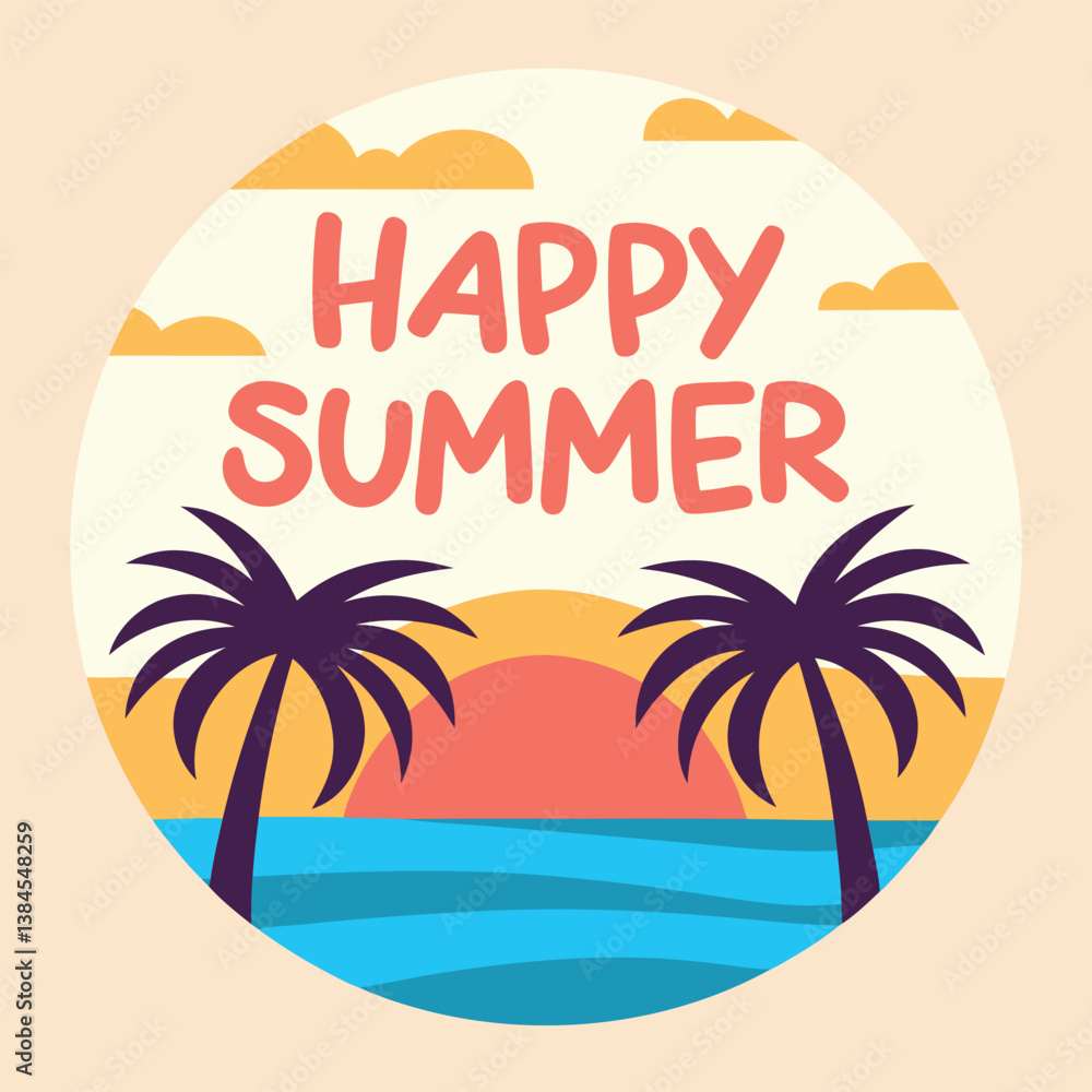 Obraz premium Summer vibes vector illustration. 