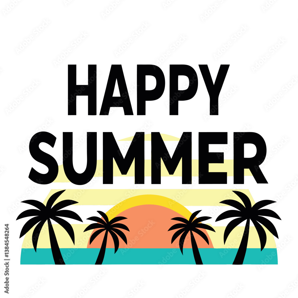 Obraz premium Summer vibes vector illustration. 