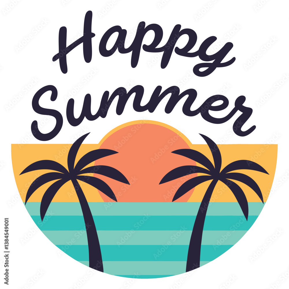 Obraz premium Summer vibes vector illustration. 