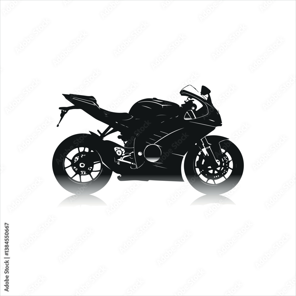 Obraz premium Side View Motorcycle Silhouettes