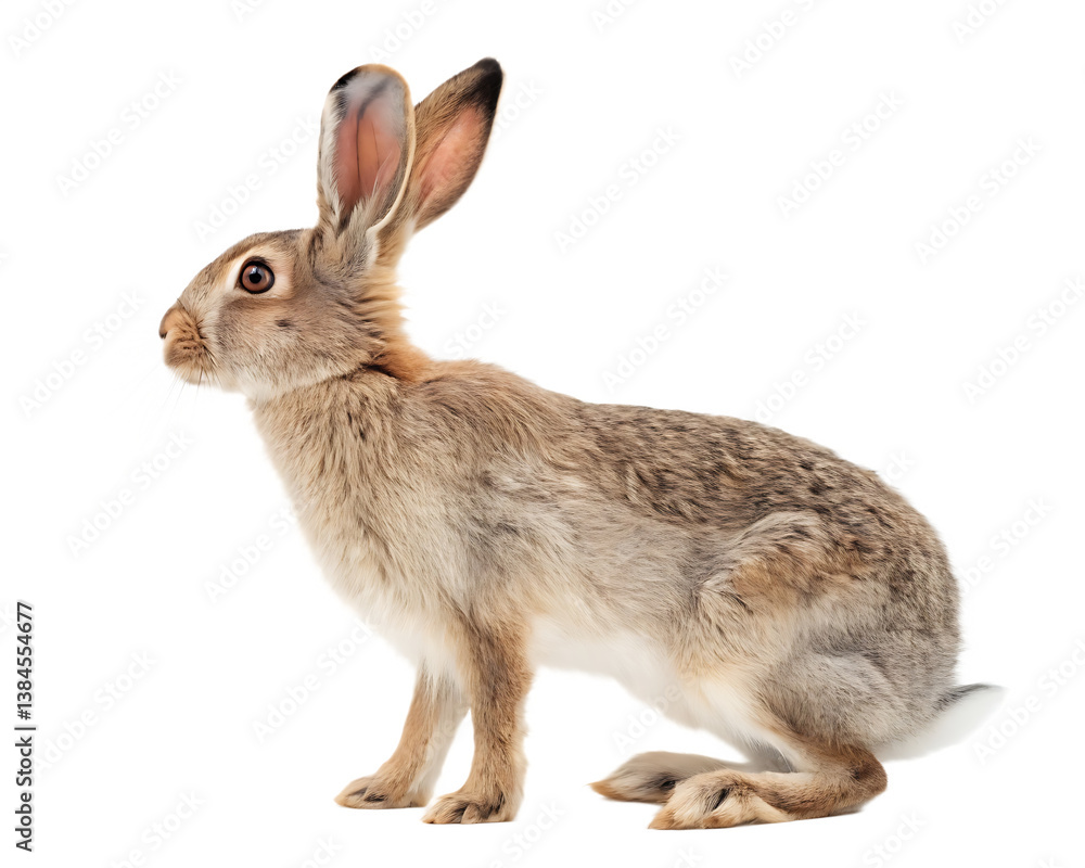 Fototapeta premium a hare isolated on white background, PNG