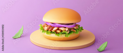 Delicious plant based recipes feature fresh sandwich with lettuce, onions, and savory ingredients, perfect for healthy meal option