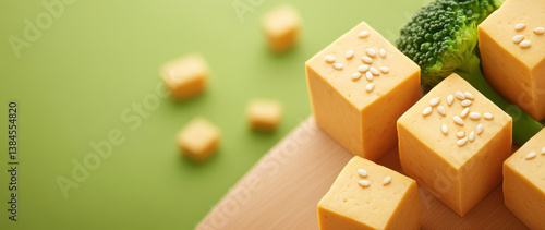 Creamy plant based recipes featuring cubes of cheese and fresh broccoli create delightful and nutritious meal option