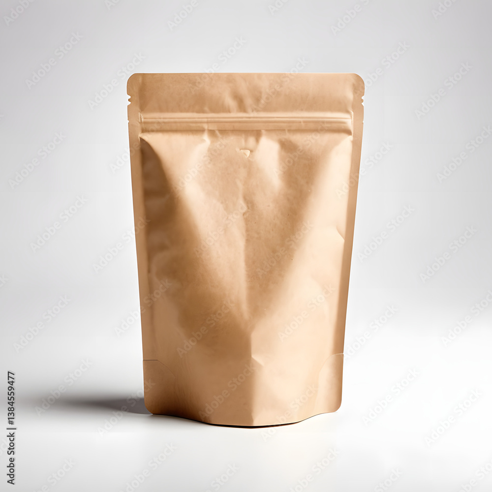 mock up paper food pouch isolated on white background. Generative ai mock up paper food pouch isolated on white background. Generative ai