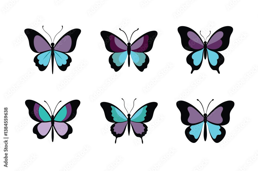 Naklejka premium Butterfly Graphic Vector Design Elements।