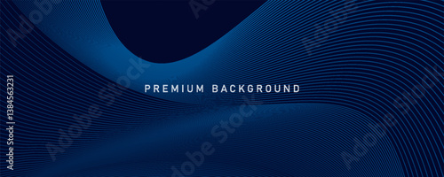 Premium background design with diagonal dark blue line pattern. Vector horizontal template for digital lux business banner, contemporary formal invitation, luxury voucher, prestigious gift certificate