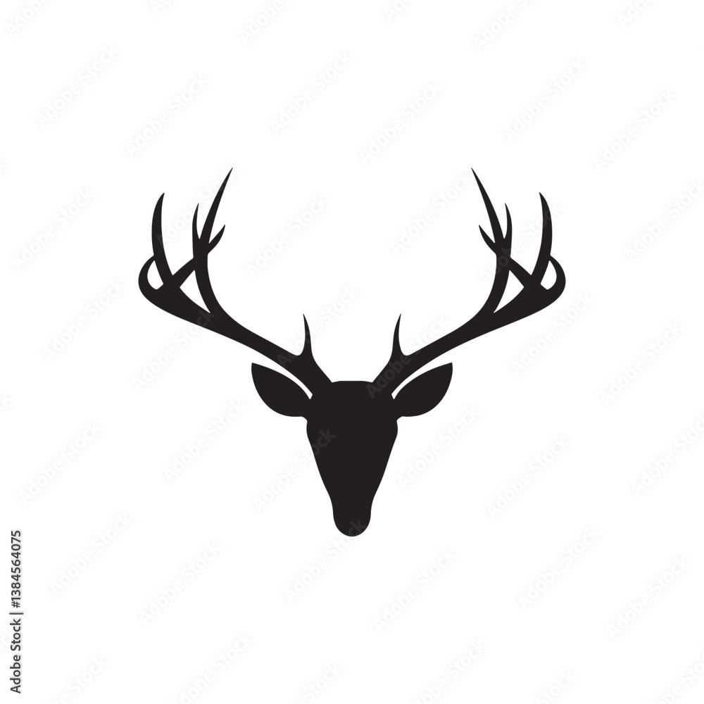 Naklejka premium Deer Logo Design, Deer Head Logo Design Vector