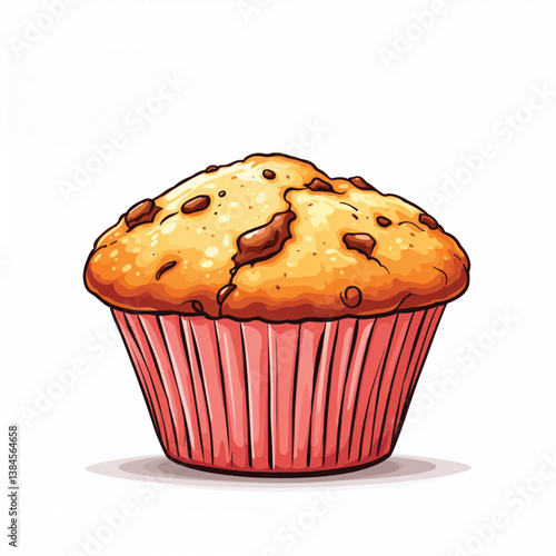 Cute Cartoon Muffins Vector Illustration isolated