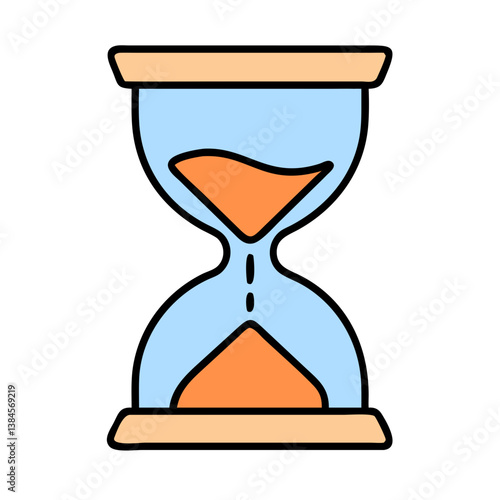 Hourglass Time Measurement Sand Flowing Classic Design Icon