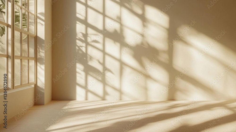 Obraz premium Sunlight Shadow Interior Room Design Minimalist.