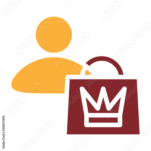 VIP Customer Vector Glyph Two Colors Icon Design