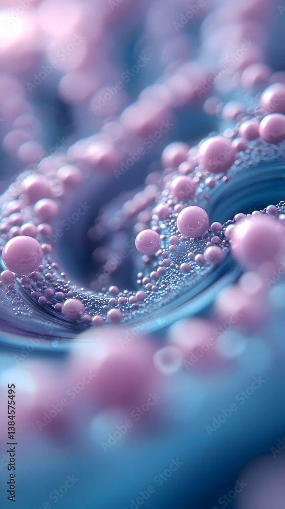 Abstract Pink and Blue Swirling Bubbles 3D Background Abstract Pink and Blue Swirling Bubbles 3D Background
