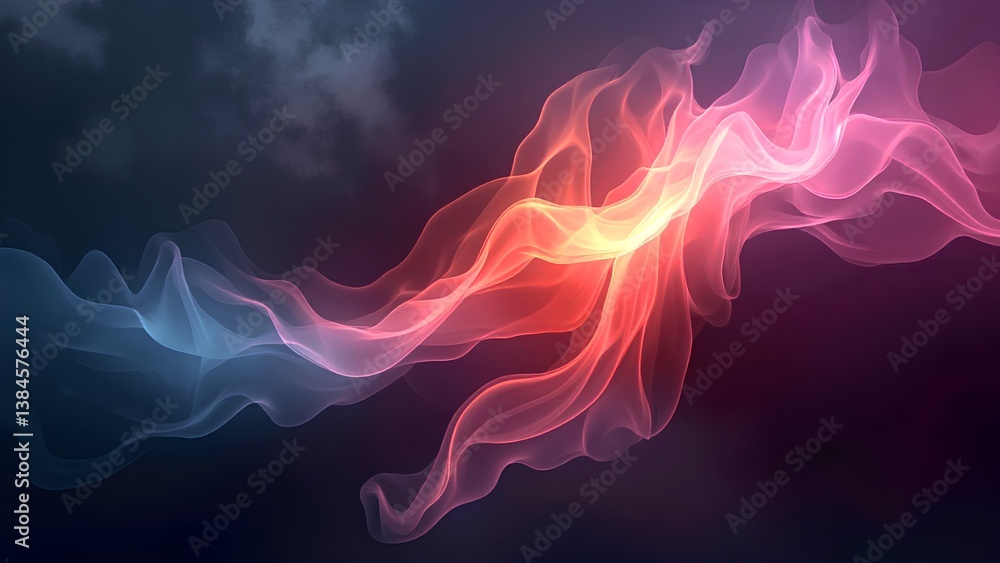 Obraz premium Abstract Flowing Waves of Colorful Light on Elegant Dark Background