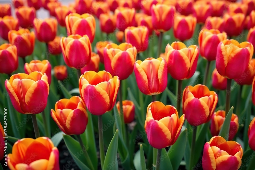 Bold, graphic tulips, densely packed in a vibrant, modern repeat , repeat, bold Bold, graphic tulips, densely packed in a vibrant, modern repeat , repeat, bold