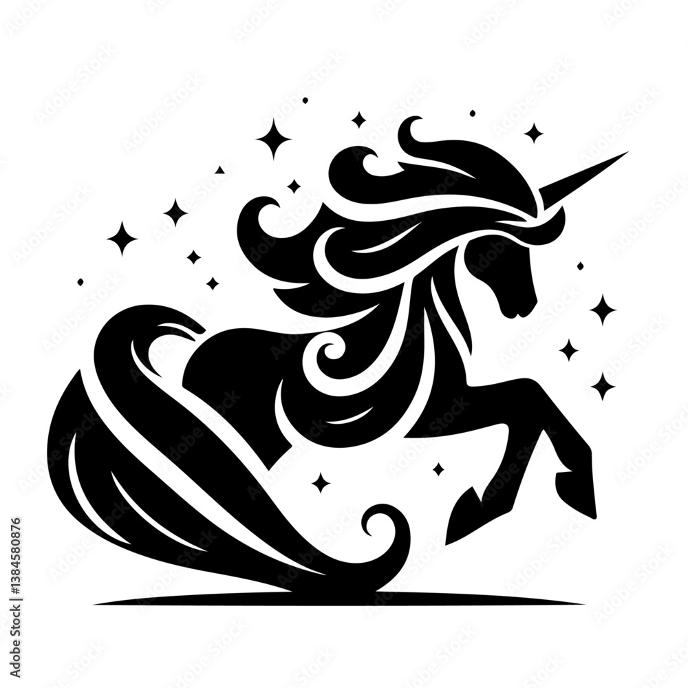 Obraz premium Unicorn Silhouette , Unicorn vector