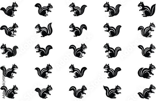 chipmunk vector sihouette collection