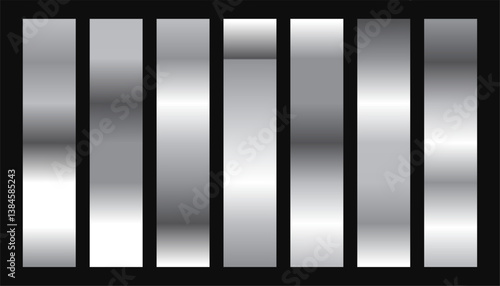 set of metallic silver or aluminum gradient shade swatches