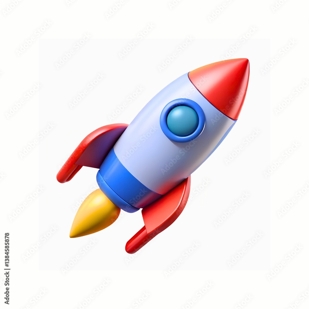 Cartoon Rocket Launching in Space Vector Illustration Cartoon Rocket Launching in Space Vector Illustration