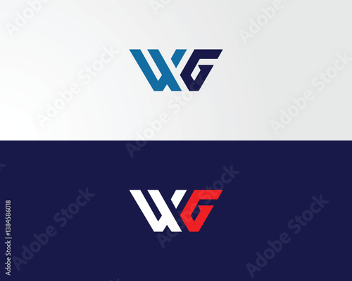 Letter WG initial logo design minimal elegant vector template