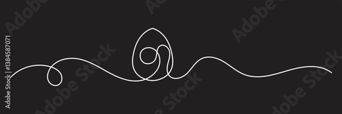 Continuous line drawing of an easter egg with a minimalist vector design.  Vector  for websites, mobile interfaces, presentations,  banner, visual branding etc. Vector illustration.  EPS 10