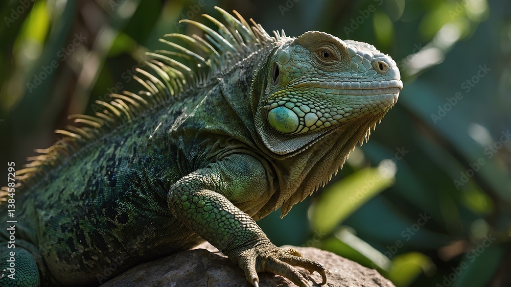 Green Iguana Close-Up Portrait Green Iguana Close-Up Portrait